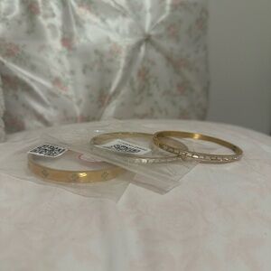 3 Gold Hinged Bangles